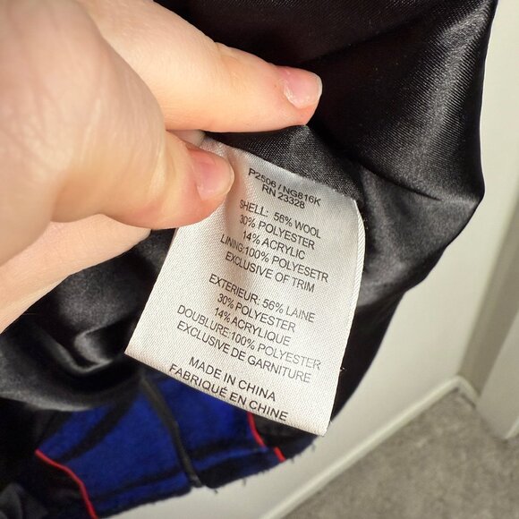 Pendleton Women's 10 Plaid Wool Blend Zip Up Winter Fall Coat Jacket Blue Black - Picture 5 of 6